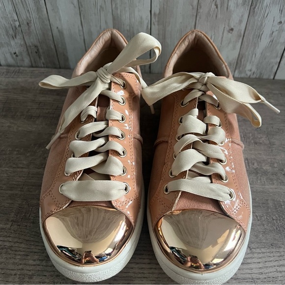 UGG Shoes - UGG Evangeline Suntan Nubuck Leather Suede Sneakers with Gold Toe 9.5